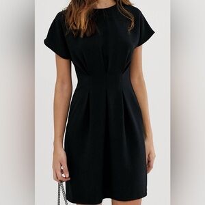 ASOS Design nipped in waist mini dress in black